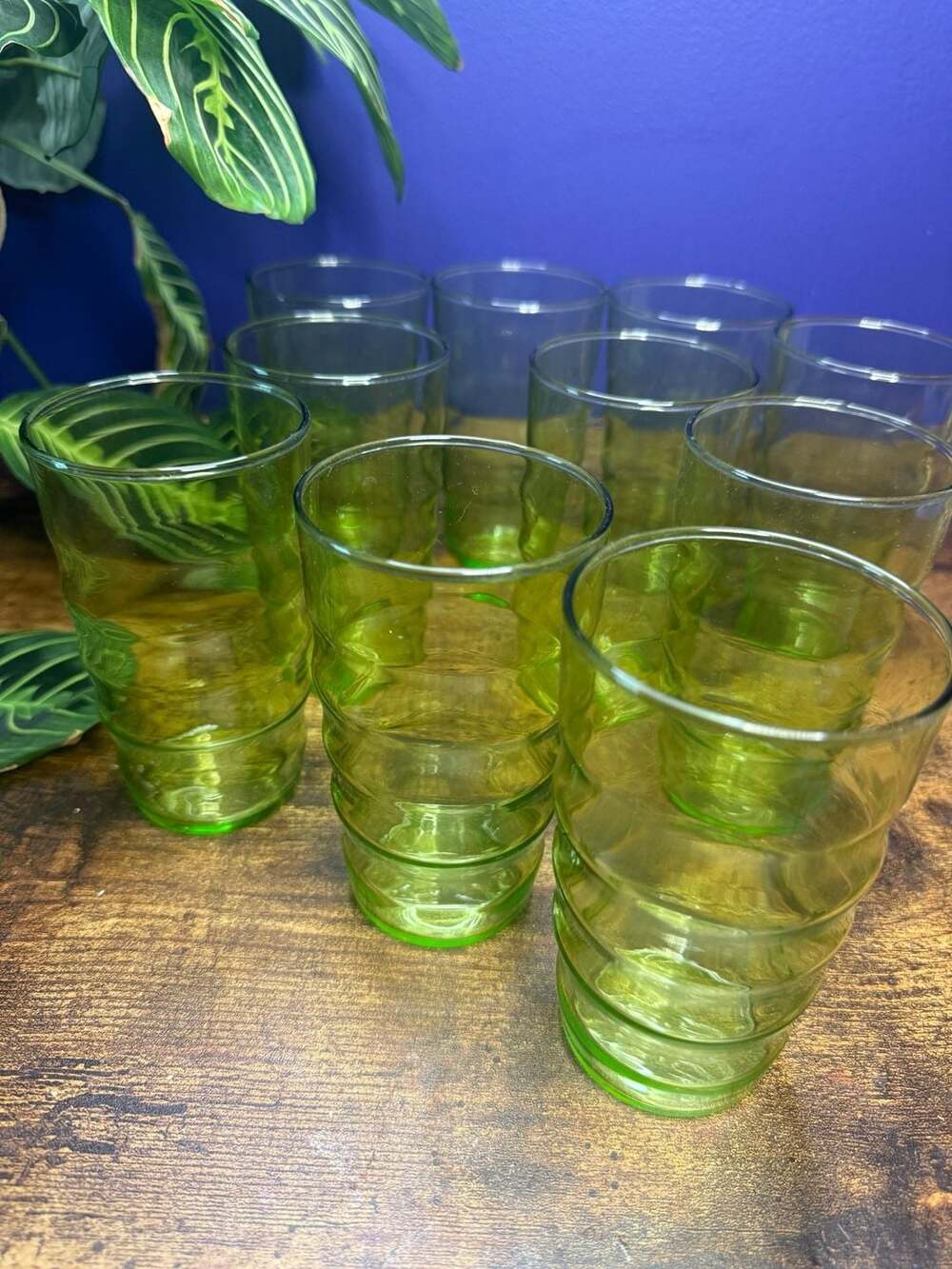 Federal Vintage 1970's Limelight Coronet Glasses 10 Oz - Set Of 10